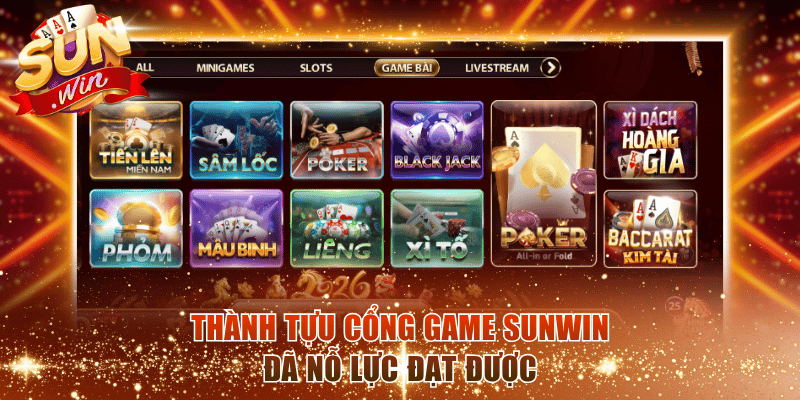 Thành tựu cổng game Sunwin đã nỗ lực đạt được